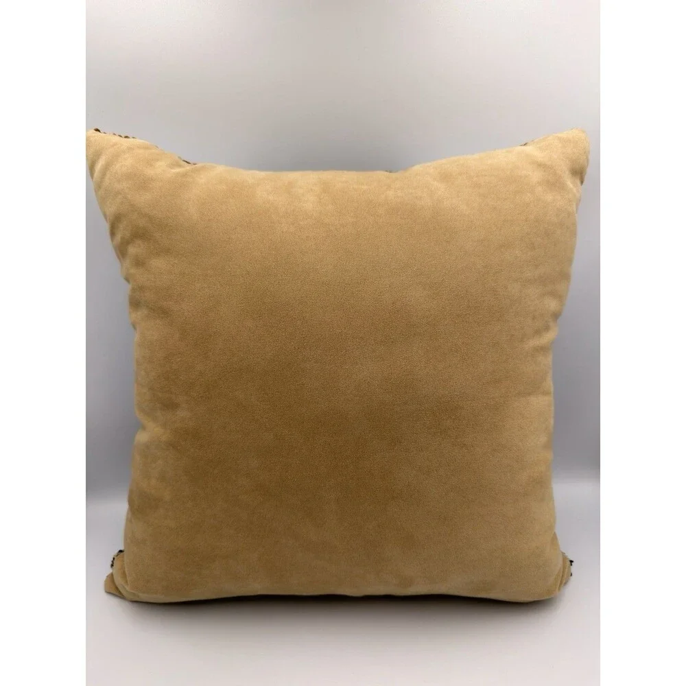 Harry Styles Flip Sequin Throw Pillow 14x14 Zippered Gold Accent Cushion